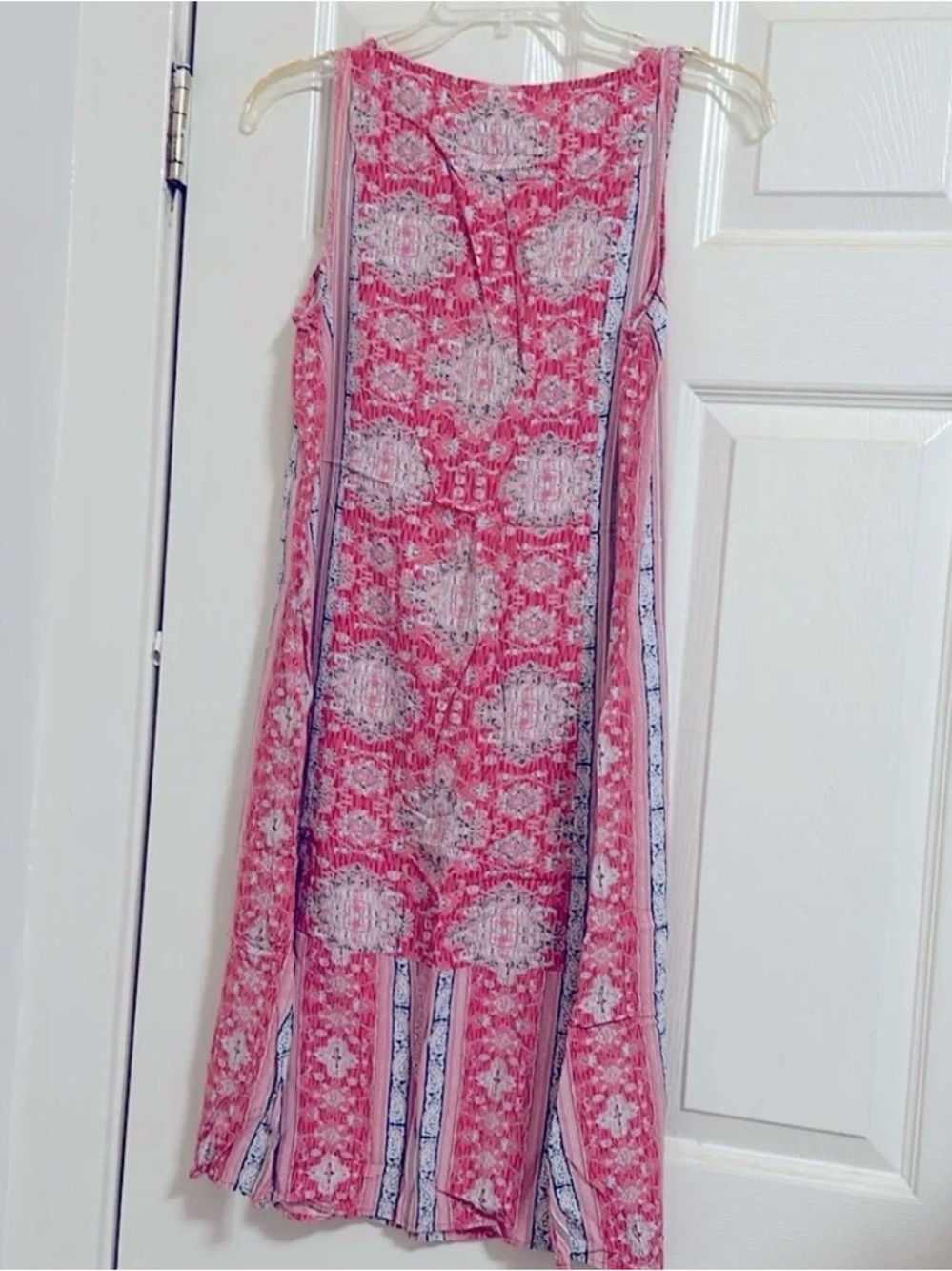 J. Jill Paisley Mixed Print Sleeveless Shift Midi Dress- Pink Boho Sz 2X - Picture 9 of 9